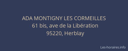 ADA MONTIGNY LES CORMEILLES