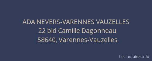 ADA NEVERS-VARENNES VAUZELLES