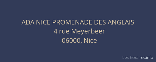 ADA NICE PROMENADE DES ANGLAIS