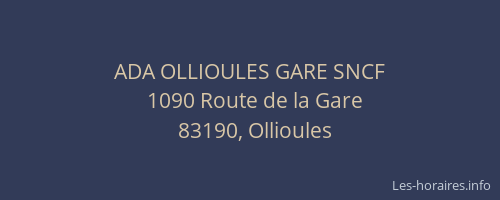 ADA OLLIOULES GARE SNCF