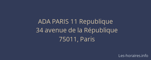 ADA PARIS 11 Republique