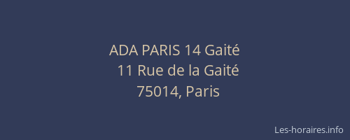 ADA PARIS 14 Gaité