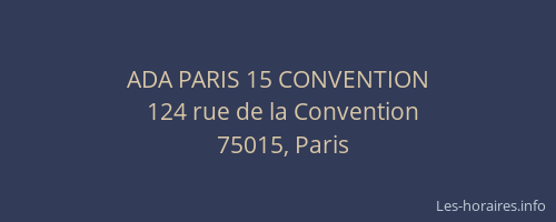 ADA PARIS 15 CONVENTION