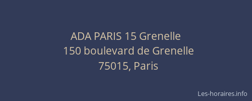 ADA PARIS 15 Grenelle