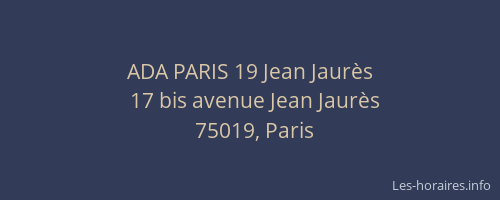 ADA PARIS 19 Jean Jaurès
