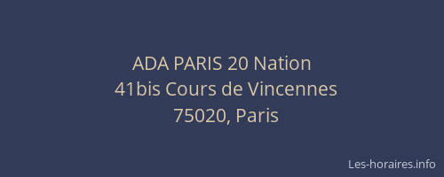 ADA PARIS 20 Nation