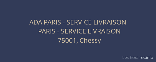 ADA PARIS - SERVICE LIVRAISON