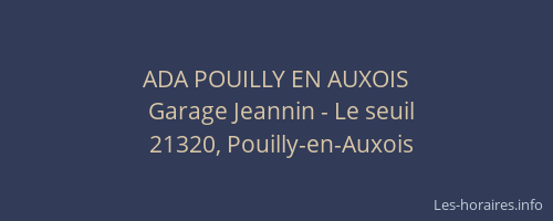 ADA POUILLY EN AUXOIS