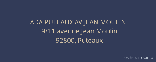 ADA PUTEAUX AV JEAN MOULIN