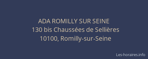 ADA ROMILLY SUR SEINE