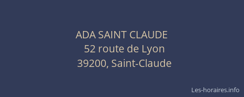 ADA SAINT CLAUDE