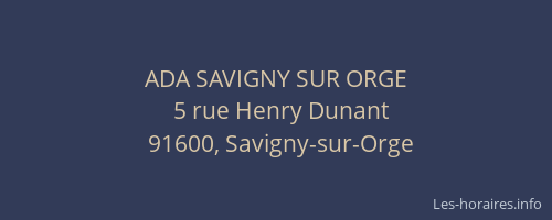 ADA SAVIGNY SUR ORGE