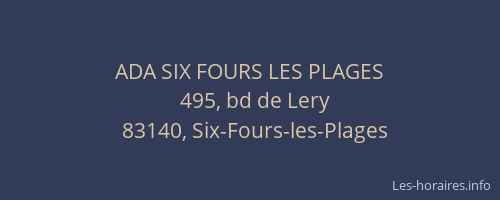 ADA SIX FOURS LES PLAGES