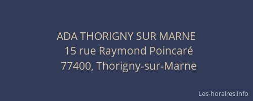 ADA THORIGNY SUR MARNE
