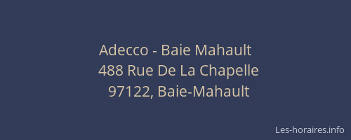 Adecco - Baie Mahault