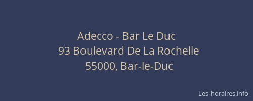 Adecco - Bar Le Duc