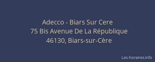Adecco - Biars Sur Cere