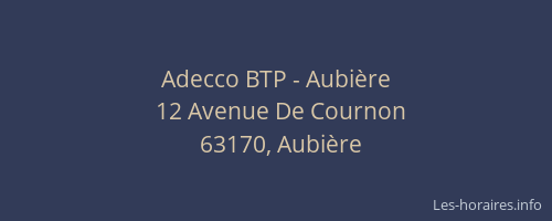 Adecco BTP - Aubière
