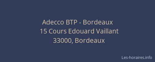 Adecco BTP - Bordeaux