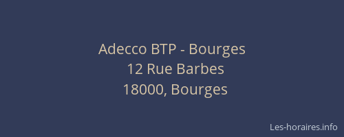 Adecco BTP - Bourges