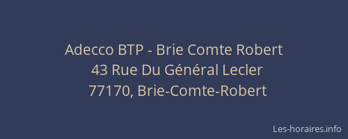 Adecco BTP - Brie Comte Robert