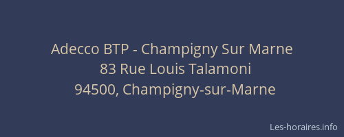 Adecco BTP - Champigny Sur Marne