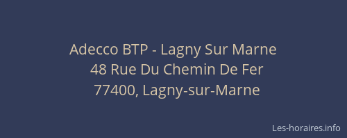 Adecco BTP - Lagny Sur Marne