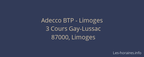 Adecco BTP - Limoges