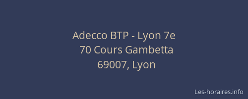Adecco BTP - Lyon 7e