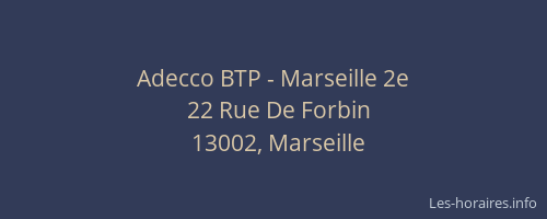 Adecco BTP - Marseille 2e