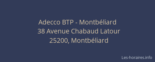Adecco BTP - Montbéliard