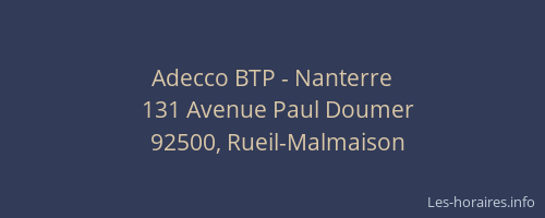 Adecco BTP - Nanterre