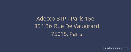 Adecco BTP - Paris 15e