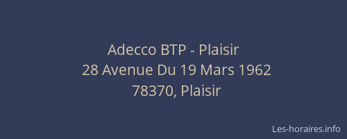 Adecco BTP - Plaisir