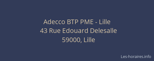 Adecco BTP PME - Lille