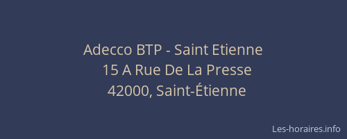 Adecco BTP - Saint Etienne