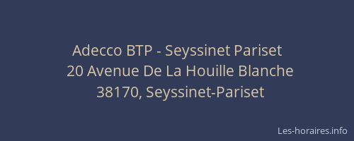 Adecco BTP - Seyssinet Pariset