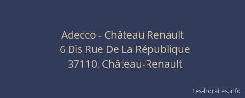 Adecco - Ch&acirc;teau Renault
