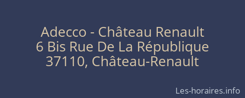 Adecco - Château Renault