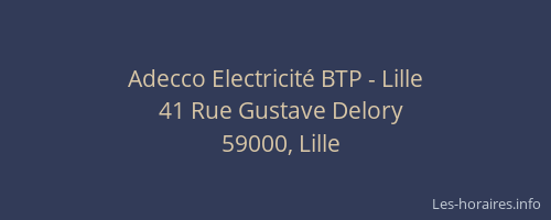 Adecco Electricité BTP - Lille