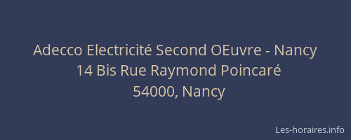 Adecco Electricité Second OEuvre - Nancy