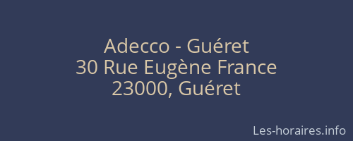 Adecco - Guéret