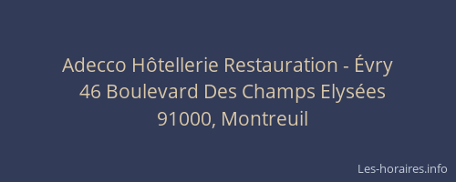 Adecco Hôtellerie Restauration - Évry