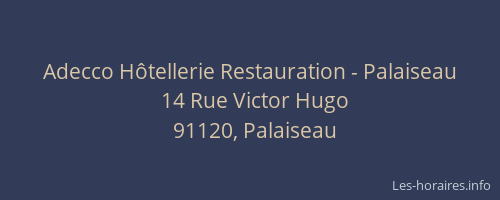 Adecco Hôtellerie Restauration - Palaiseau