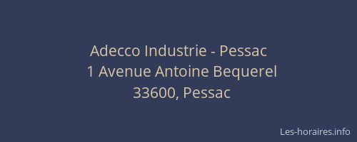 Adecco Industrie - Pessac