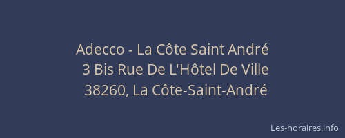 Adecco - La Côte Saint André