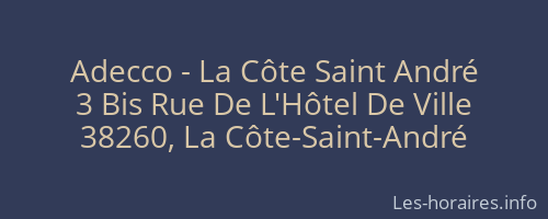 Adecco - La Côte Saint André