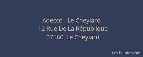 Adecco - Le Cheylard