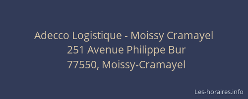Adecco Logistique - Moissy Cramayel