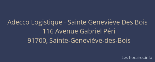 Adecco Logistique - Sainte Geneviève Des Bois
